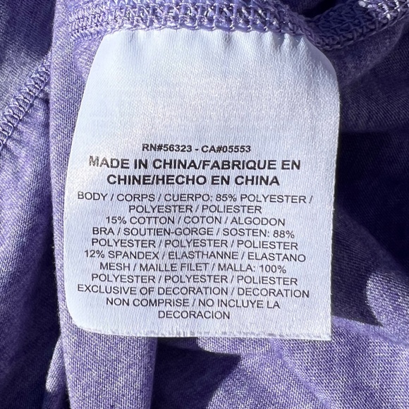 Nike Girls' Dri-FIT Cool Lavender & Tangerine 2-1 Cami with Black Piping - Picture 8 of 14